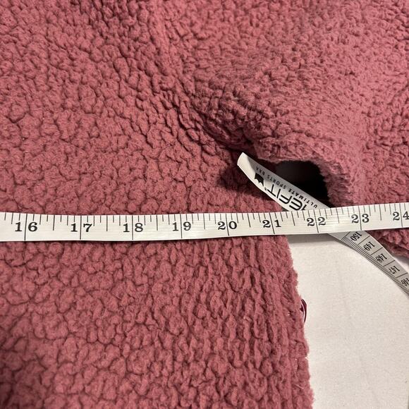 PINK Victoria's Secret Pullover Womens Medium Pink Sherpa Fleece Quarter Zip - Picture 2 of 5
